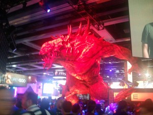 The EVOLVE monster and gameplay booth